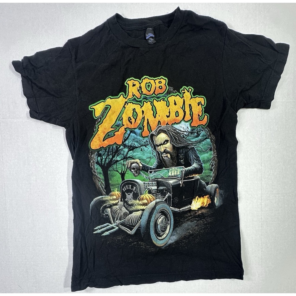 Rob Zombie Hellbound Car Graphic Tee Black Tultex Small Vintage Style Metal